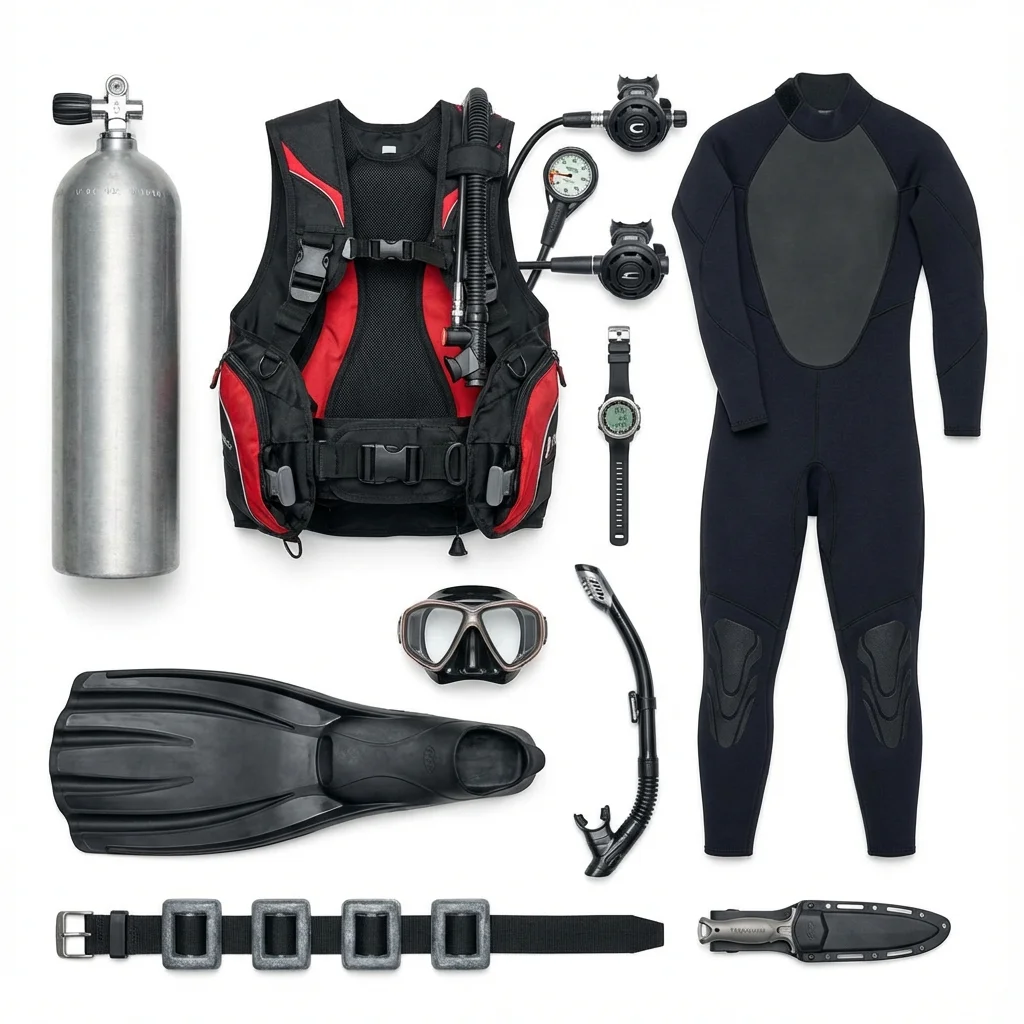 Схема снаряжения дайвера